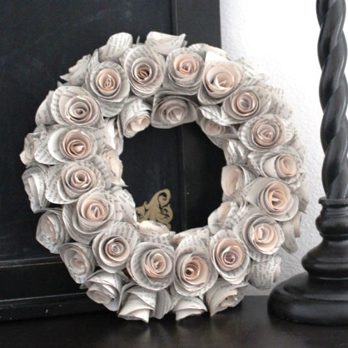 Recycled paper wreath