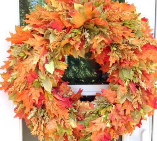 fall leaves wreath tutorial