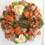 How to Make a Fall Burlap and Mesh Ribbon Wreath (Video)
