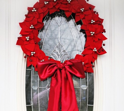 Christmas poinsettia wreath