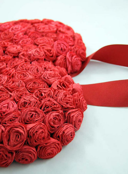 Valentines Paper Craft Wreath
