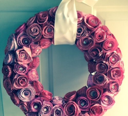 paper crafts roses wreath