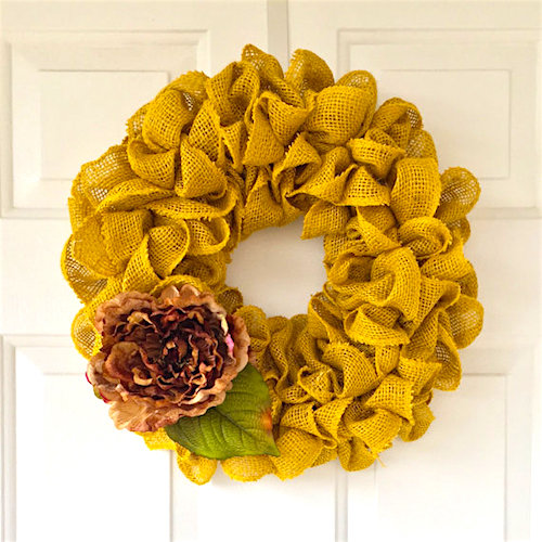 spring burlap wreath yellow