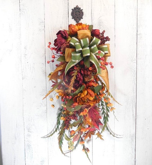 How to Use Flowers for a Beautiful Fall Door Swag