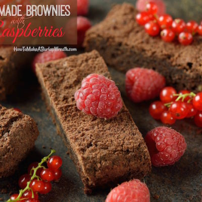 Gluten Free Dessert: Mocha Like Homemade Brownies with Fresh Raspberries